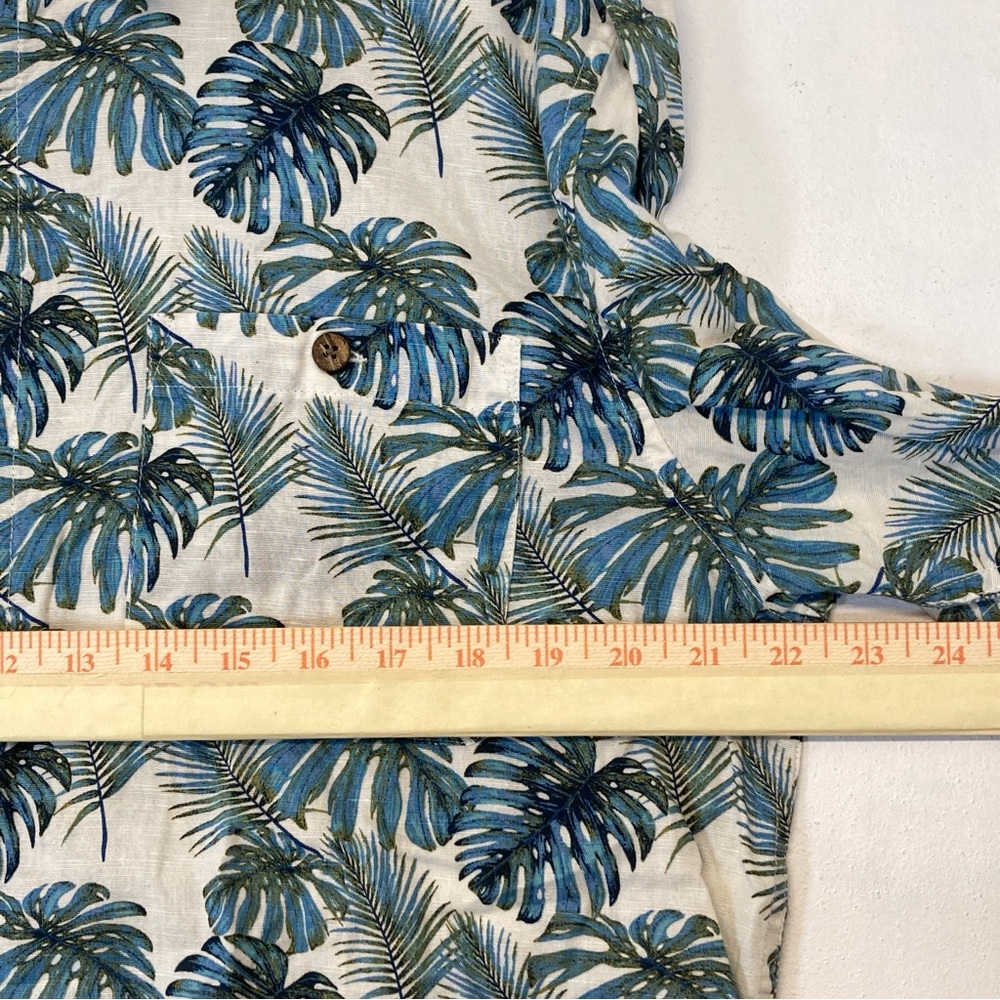 Island Shores Tropical Leaf Print Men's Shirt Size M - Picture 10 of 16